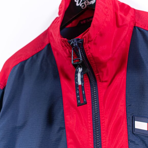 Tommy Hilfiger Flag Colorblock Windbreaker Jacket Large VTG Y2K Streetwear - Picture 3 of 12